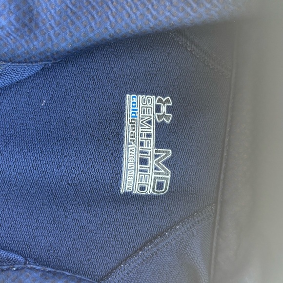 Under Armour Blue Quarter-Zip Pullover with Logo US Navy Chief - Picture 2 of 3